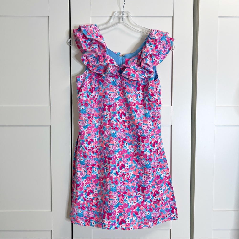 Lilly Pulitzer Aura Pink Baby Bloomer Floral Ruffled Sleeveless Linwood Romper